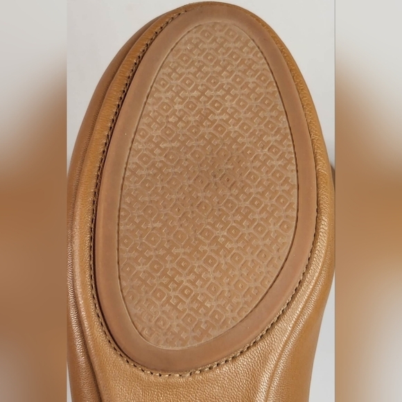 Tory Burch Minnie Royal Tan Leather Travel Ballet Flats Size 8M - Picture 8 of 13
